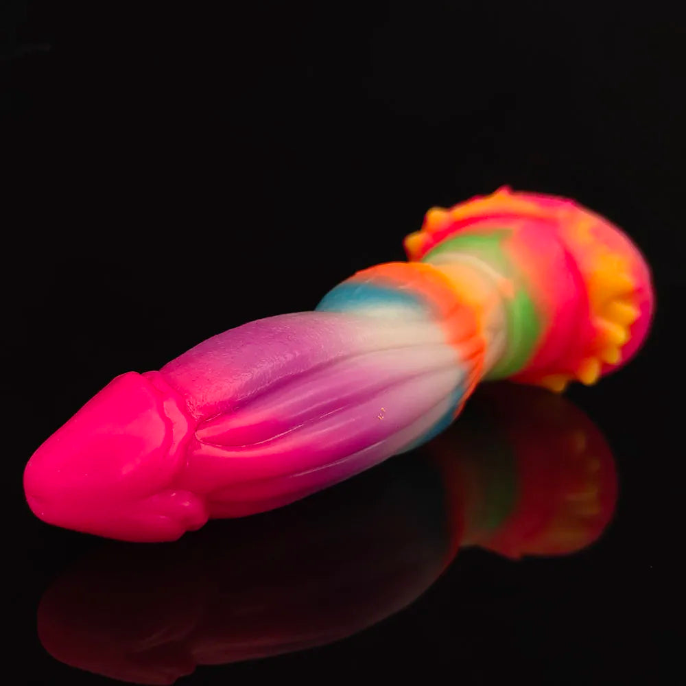 FAAK Luminous Dragon Dildo With Suction Cup Knot Dog Penis Size S M L Female Masturbator Glowing In Dark Silicone Sex Toys
