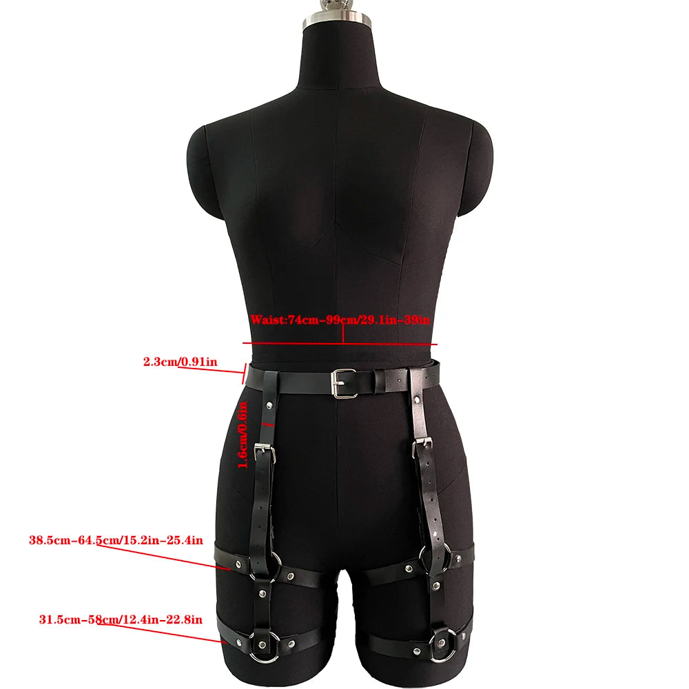Sex Toy Harness Women Sexy Underwear Garter Belt Bdsm Erotic Waist To Leg Harness Leather Lingerie Bondage Thigh Garter Stocking