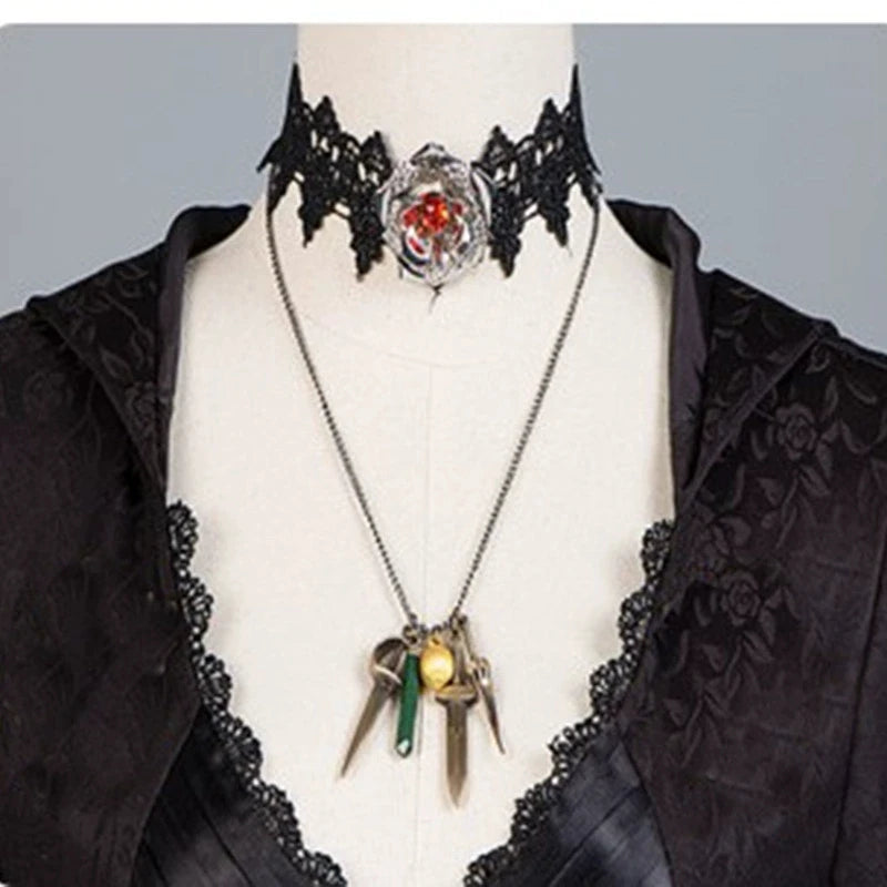 Medieval costume Daughter of Lady Dimitrescu Cosplay Costume Gothic Long Dress with Hood Vampire Bella Cassandra Halloween Dress