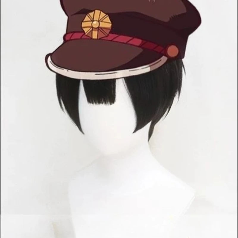 Hanako Cosplay Costume Anime Toilet-Bound Hanako-Kun Cos Clothes Cool Outfit Uniform Hat Black Wig Cape for Carnival Party
