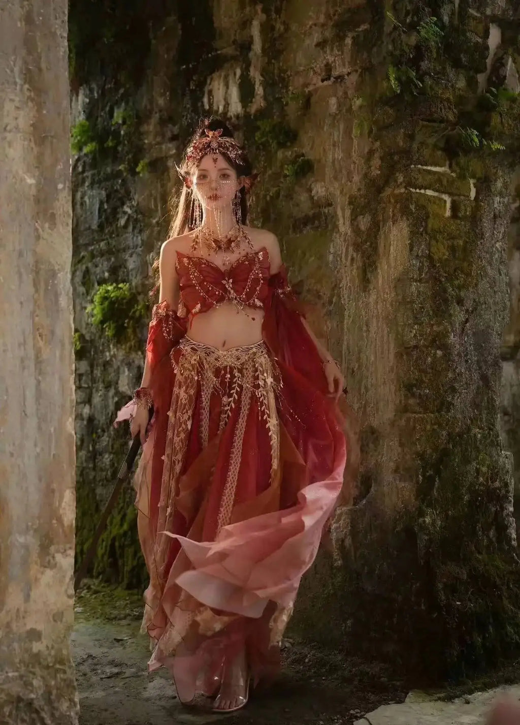 Butterfly Dress Hanfu Elf Exotic Style Dress Suit Western Region Princess Dress Girls' Clothing Han Dress Jungle Elf Costume