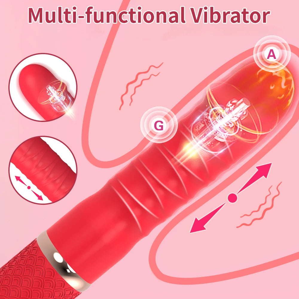 Telescopic Dildo Vibrator Automatic Up Down Massager G-spot Thrusting Retractable Pussy Vibrate Large Size Sex Toys for Women