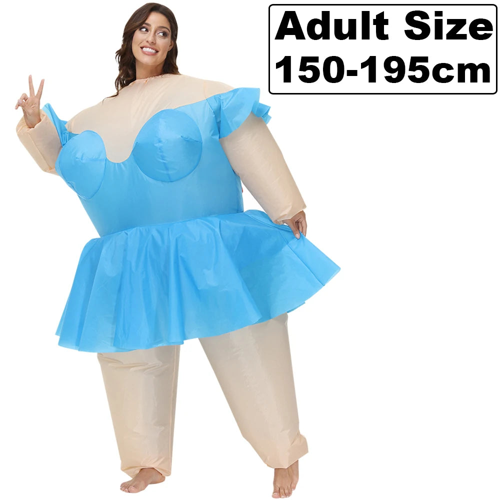 Easter Bunny Clown Adult Kids Inflatable Costume Funny Cute Rabbit Cosplay Suit For Performance Festival Carnival Party Clothing