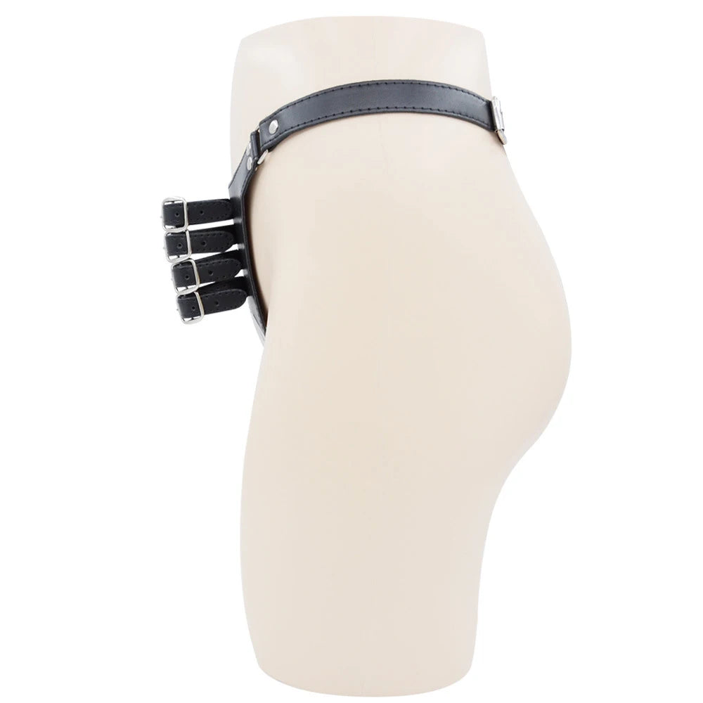 Male Chastity Pants Sexy Lingerie Panties Harness Leather Thong Underwear Bdsm Bondage Restraint Erotic Sex Toys for Women Men