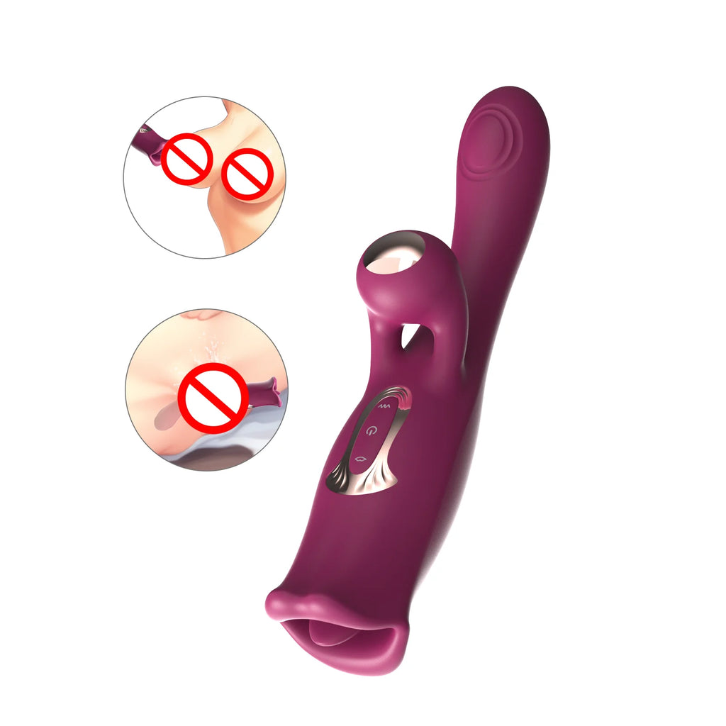 3-in-1 Super Powerful Vibrator 10 Speed 10 Vibration Modes Clitoral G Spot Stimulator Wand Dildos Sex Toys for Woman & Couple
