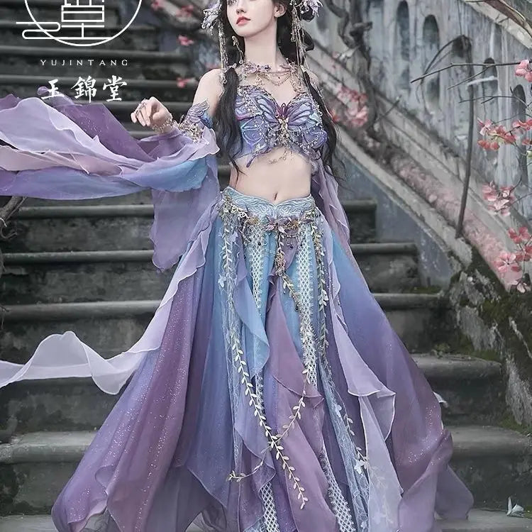 Butterfly Dress Hanfu Elf Exotic Style Dress Suit Western Region Princess Dress Girls' Clothing Han Dress Jungle Elf Costume