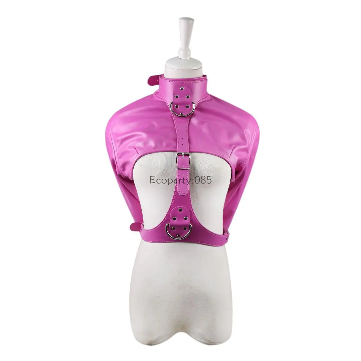 Women Jacket Halloween Costume Restraint Straight Sexy Open Breast Cupless Leather Bondage Strait Jacket Tops for Female 2024