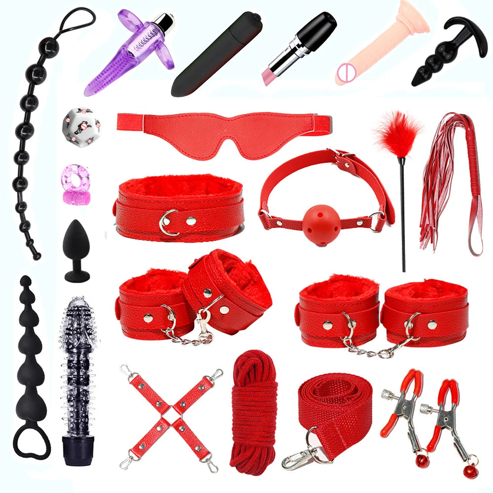 Vibrators sexy toys for women couples adult 18 Handcuffs erotic accessories bondage gear Mask anal plug penis ring dildo sex kit