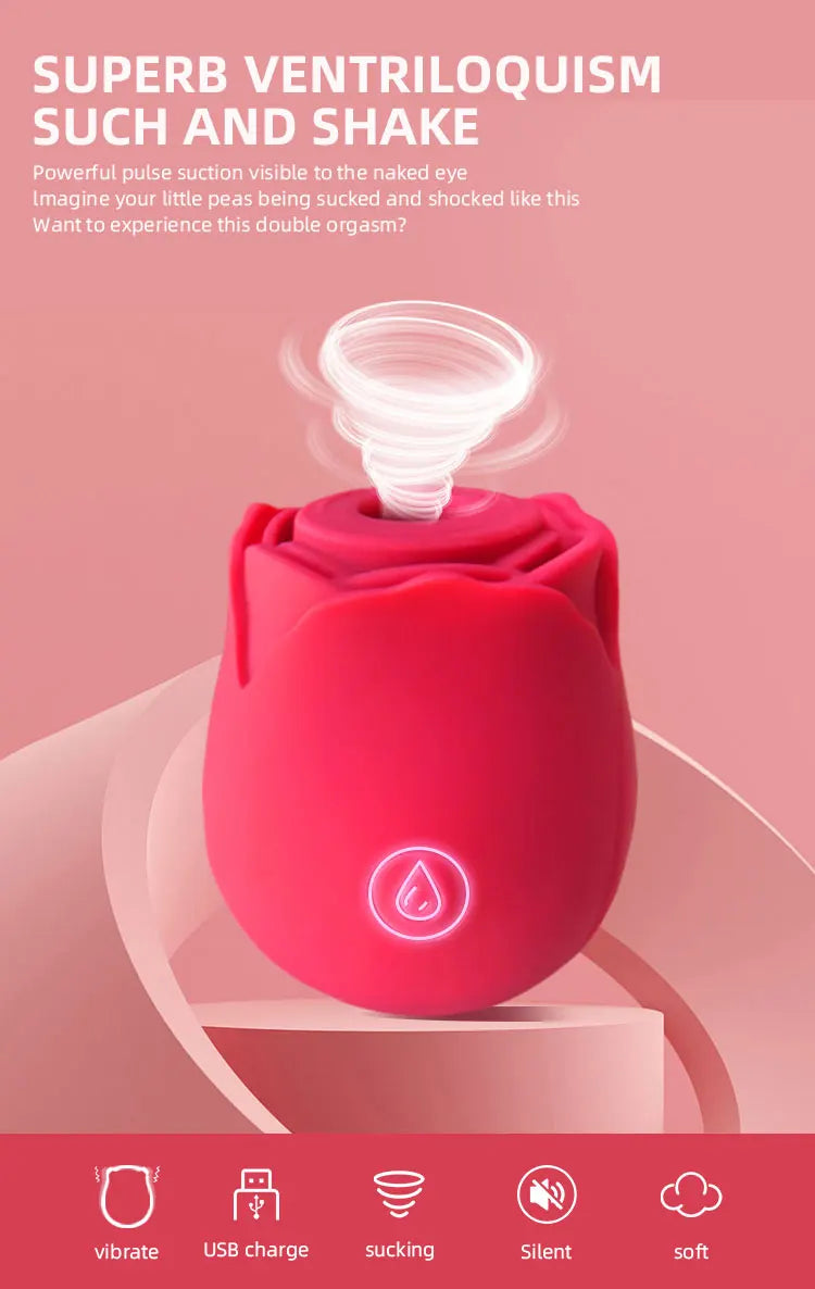 Rose Toy for Women Vibrator Vagina Intimate Nipple Sucker Oral Licking Clitoris Stimulation Powerful Sex Toys for Female