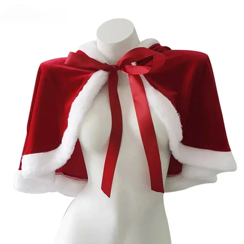 Sexy Christmas Dress Santa Claus Series Costume Xmas Party Girl Red Dress Cloak Rope Unifrom Sexy Pajamas Club Party Cosplay