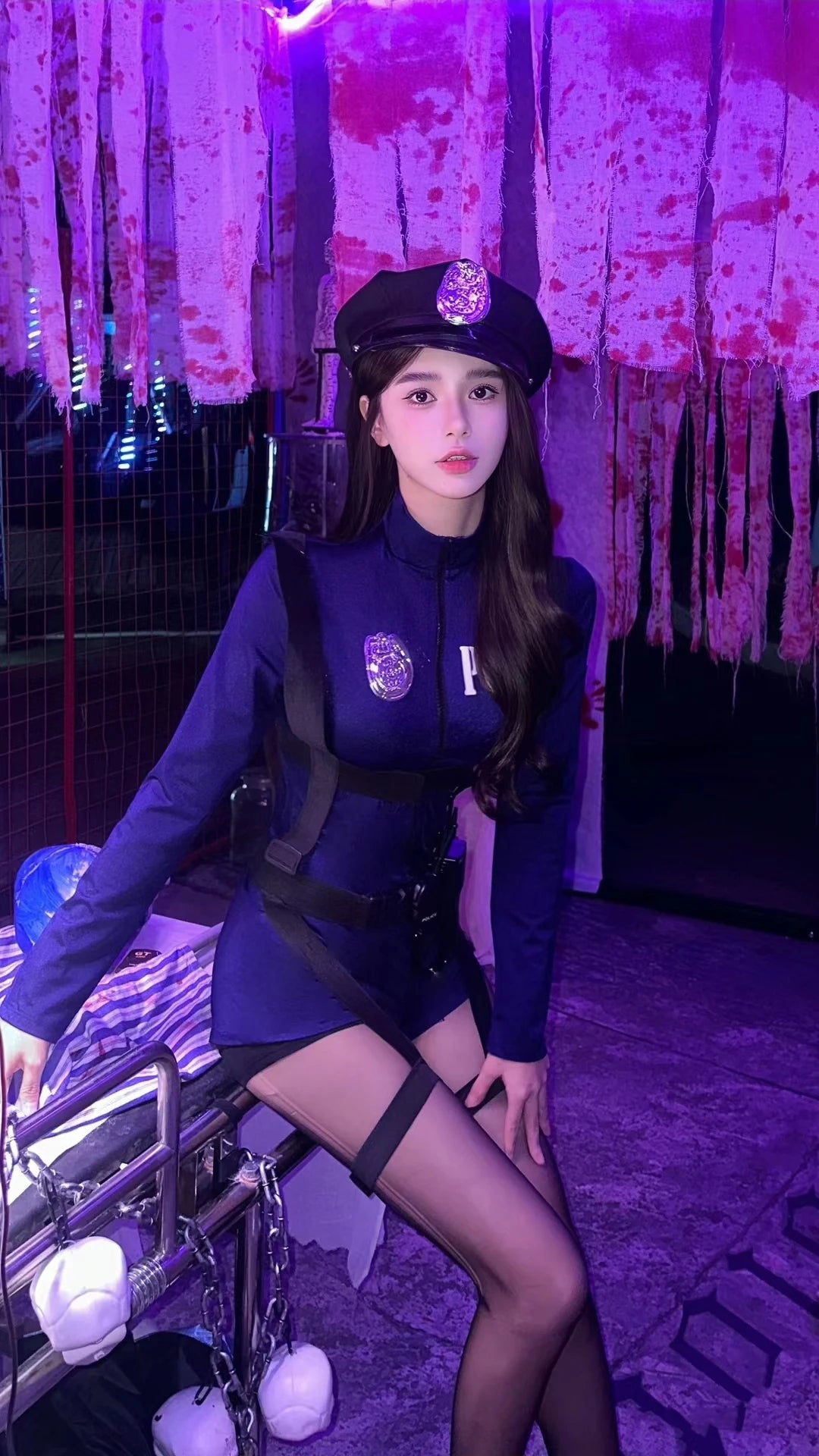 Sexy Cosplay Costumes Hot Rabbit Police Woman Jumpsuit Halloween Costume For Women Tempting Uniform Seductive Performance Cloth