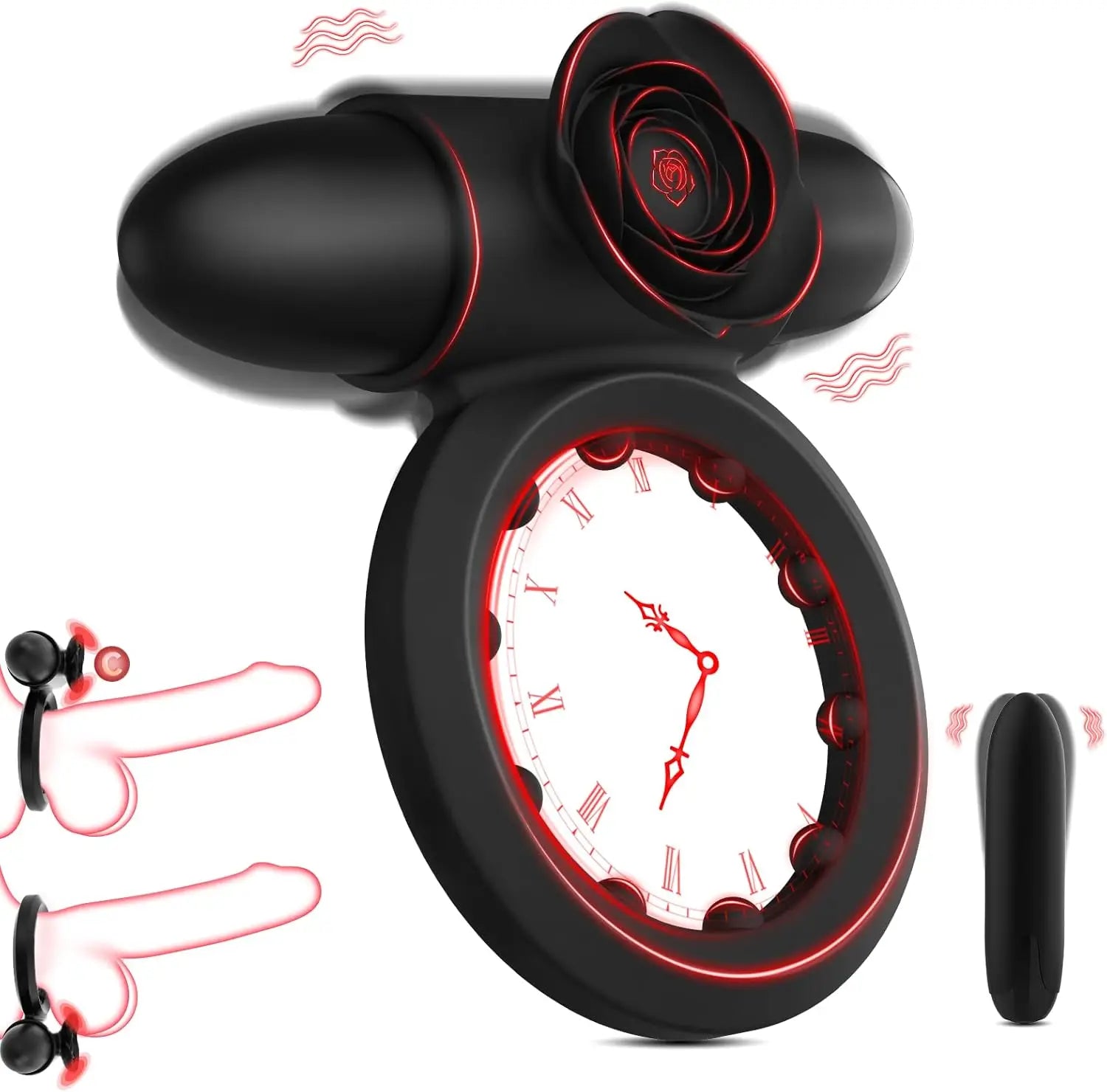 Vibrating Cock Ring with Mini Vibrator Male Sex Toys Penis Vibrator Extender Enlarge Sleeve Girth Delay Ejaculation Erection