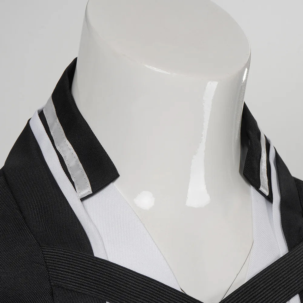 Anime BLEACH Kurosaki Ichigo Cosplay Costume Japanese Manga Cosplay Black and White Outfit Halloween Role Play Uniform for Men