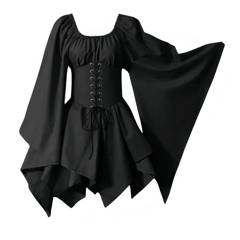 Medieval Costume Women Renaissance Medieval Dress Fairy Elf Traditional Irish Viking Costume Elf Ear for Halloween Party