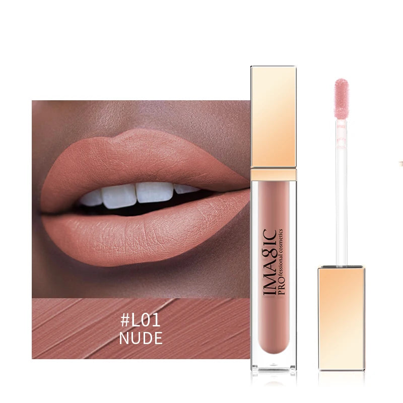IMAGIC 20Colors Lip Glaze&Gloss Long Lasting Matte Moisturizing Lightweight Pigment Liquid Lipstick Silky Texture Women Makeup