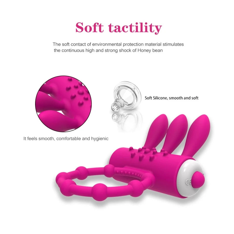 Erection Enhance Sex Toys For Men Erect Dick Vibrator Vibrating Penis Ring Clitoral Stimulator Lock Ring For Couple Sex Toy Gift
