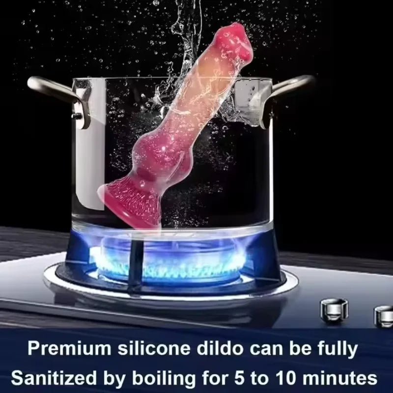 Silicone Animal Dog Dildo Vaginal Vestibule Plug Realistic Silicone Dildo Female Male Masturbator Couples Adult Products