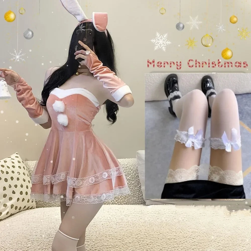 Christmas Dress Cosplay Rabbit Set Sexy Women's Uniform Girl Role-playing New Year Kawaii Maid Suit Set Anime Costumes