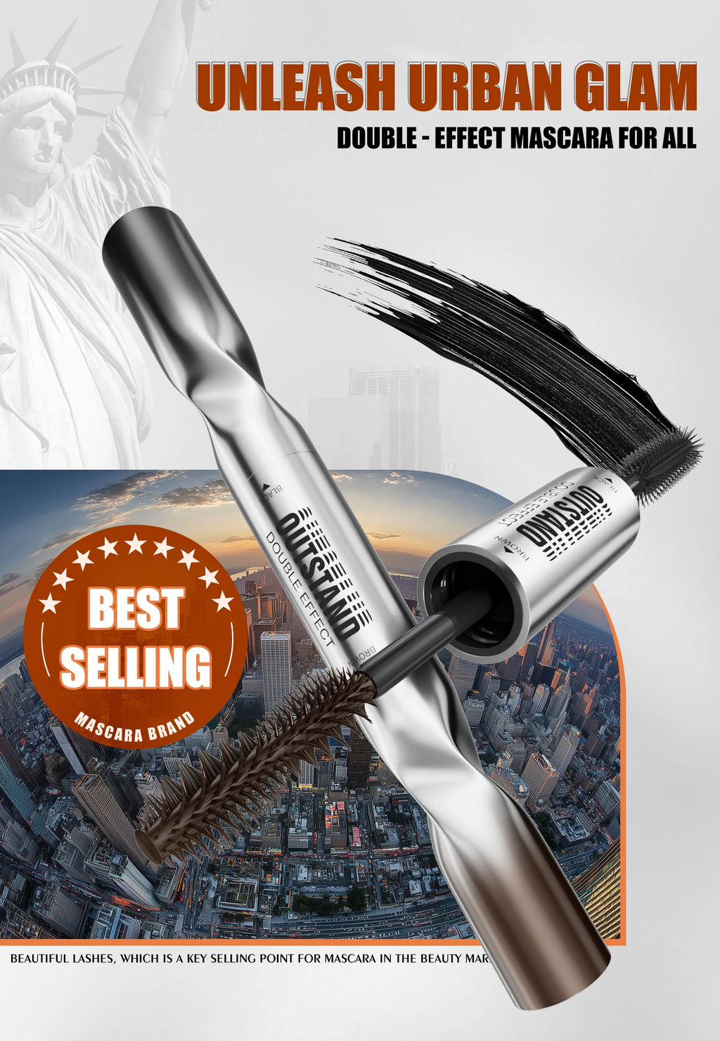 2 Color Waterproof Mascara | Long-Lasting, Smudge-Proof, Curling Formula Black & Green Shades, Formaldehyde-Free Eyelash Primer