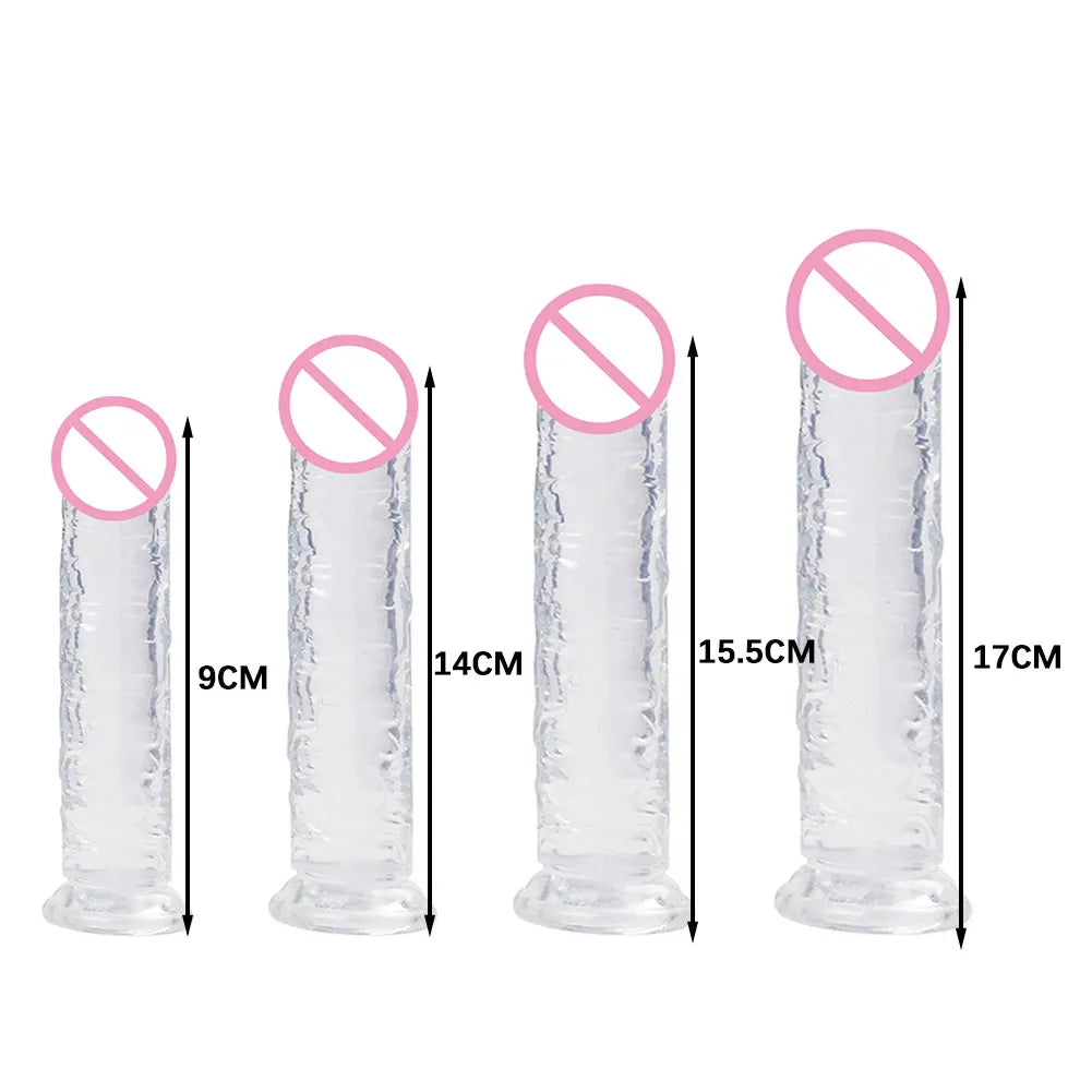 Dildos Jelly Dildo 7 Sizes Transparent Dildos Soft Butt Plug Small Penis Anal Sex Toys Female Masturbator Man Gay Penis