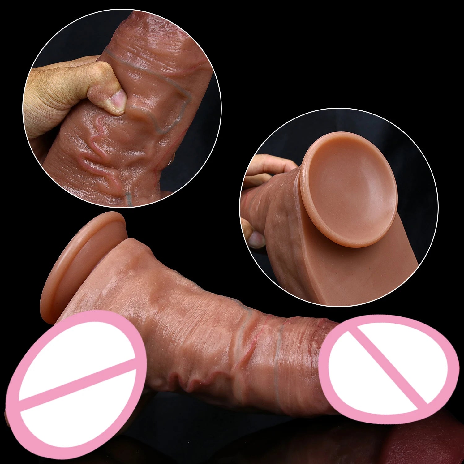 Super Realistic Soft Thick Dildo Double Silicone Big Penis Masturbators Cock Gay Anal Sex Toys for Man Woman Suction Cup Dick
