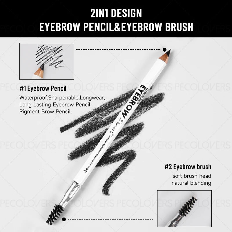 1PC Waterproof Eyebrow Pencil for A Long-lasting, Smooth Finish for Natural, Wild Brows, An Essential Everyday Makeup Tool