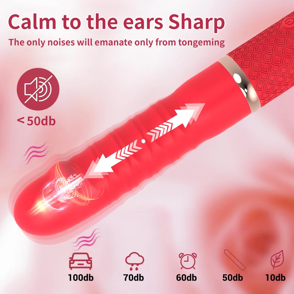 Telescopic Dildo Vibrator Automatic Up Down Massager G-spot Thrusting Retractable Pussy Vibrate Large Size Sex Toys for Women