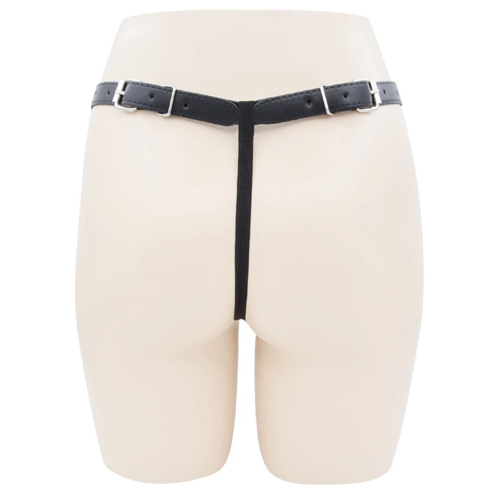 Male Chastity Pants Sexy Lingerie Panties Harness Leather Thong Underwear Bdsm Bondage Restraint Erotic Sex Toys for Women Men