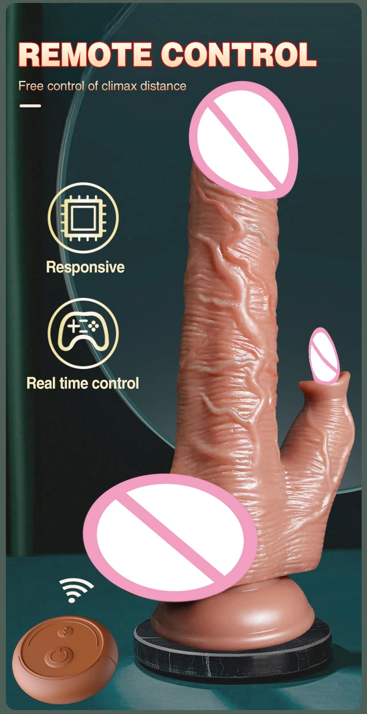Realistic Dildo Telescopic Swing Heating Vibrator for Women Clitoris Vaginal G Spot Stimulation Massager Adult Pleasure Sex Toy