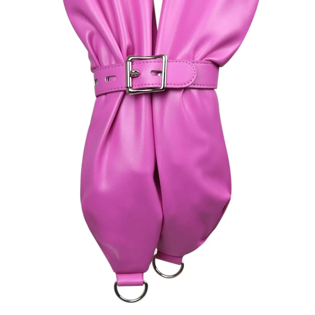 Women Jacket Halloween Costume Restraint Straight Sexy Open Breast Cupless Leather Bondage Strait Jacket Tops for Female 2024