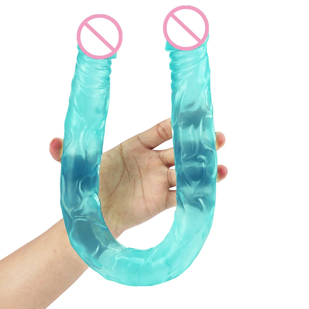 55cm Multicolor Double Head Dildo Flexible Dick Soft Big Penis Vagina Orgasm G-spot Stimulator Anal Sex Toys For Lesbian And Gay