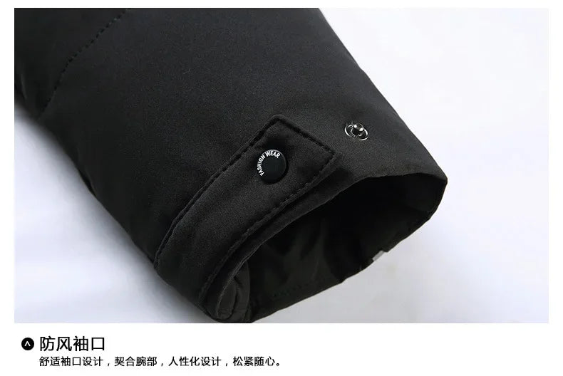 New Fashion Men 90% White Duck Down Hooded Jackets Men's Winter Thick Warm Waterproof Parka Overcoat Down Jackets Long Parka 5XL