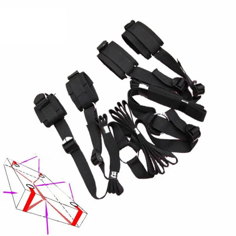 Sex Toys Bandage SM Restraint Bed Bondage Handcuffs Ankle Cuffs Adult Games Set Erotic Accessories Sex Toys for Women Men Couple