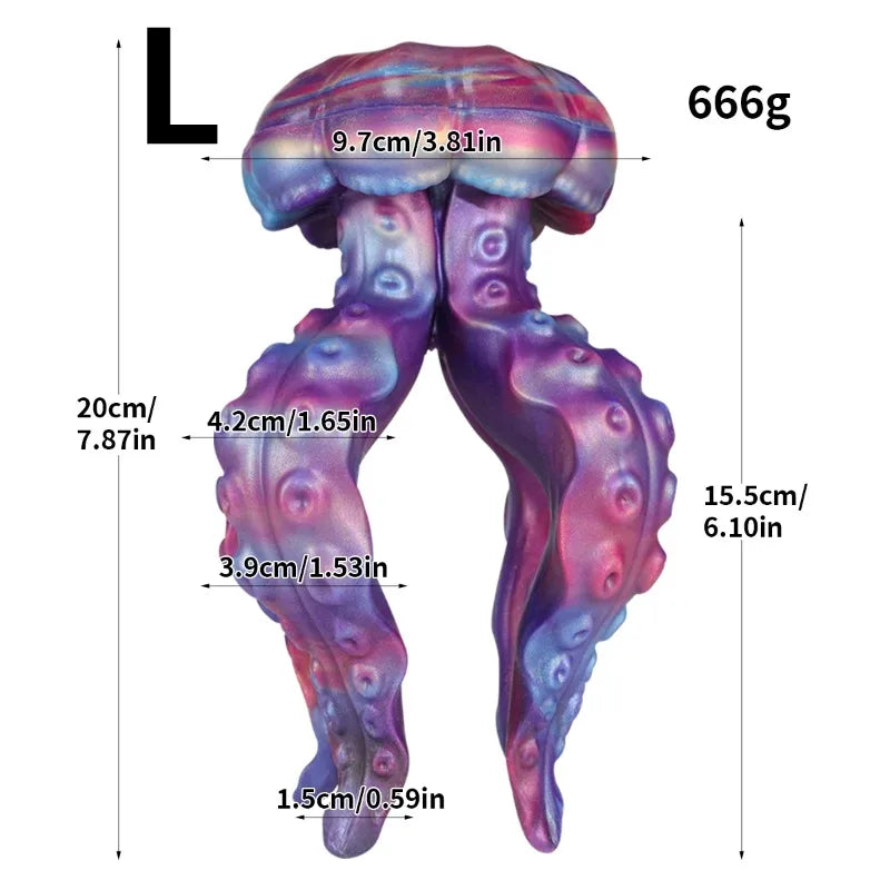 New Monster Jellyfish Dildo Animal Penis Dick Anal Plug Butt Expander Adult Erotic Sex Toys Men And Women Masturbation Products