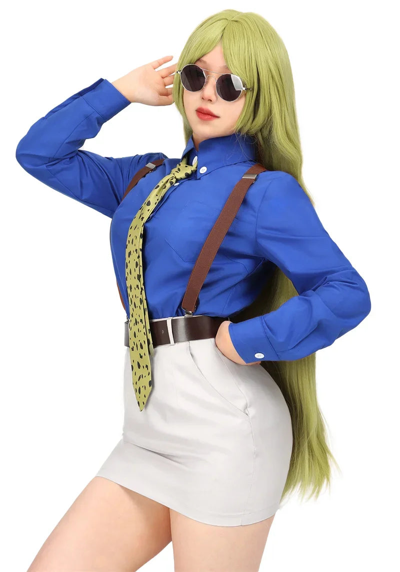 WENAM-Costume Cosplay Nanami Kento pour Femme, Chemise, Jupe Slim Fit, Lunettes à Bretelles, Costume JJK