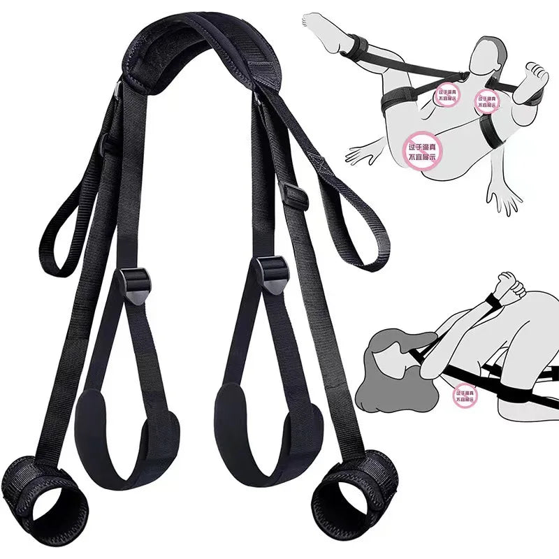 Bdsm Bondage Gear Set Restraint Erotica Binding Sex Forced Split Leg Straps Neck Wrist SM Sex Toys for Woman Couples Product
