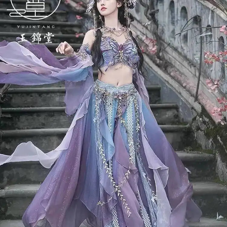 Butterfly Dress Hanfu Elf Exotic Style Dress Suit Western Region Princess Dress Girls' Clothing Han Dress Jungle Elf Costume