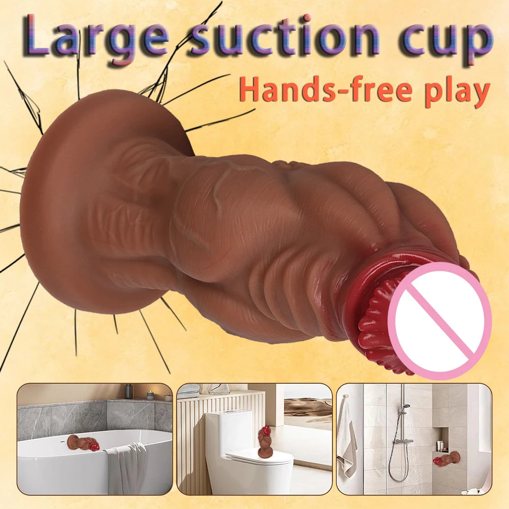 Monster dildo toy with strong suction cup for hands-free silicone large giant dildo anal plug for men and women couples gay