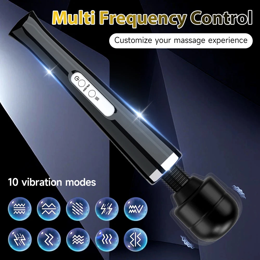 Super strong vibration massager with multiple frequencies to stimulate orgasm. Adult sex toy suitable for female masturbation.