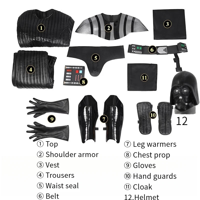 Darth Vader Cosplay Anakin Skywalkerv Costume Full Set Uniform Props Accessories Halloween Carnival Party