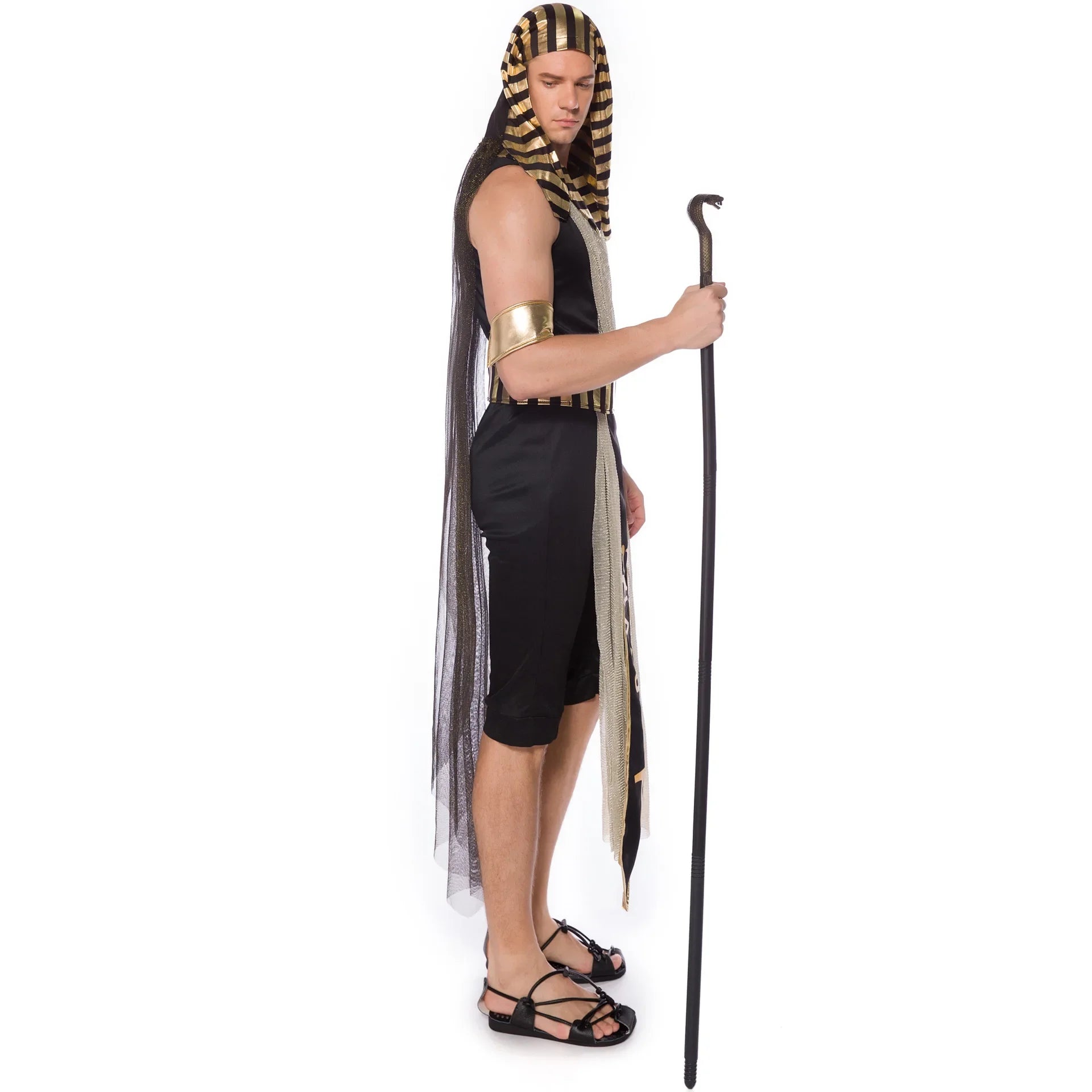 Adult Ancient Egyptian King Pharaoh Costume Egypt Cleopatra Costumes Cosplay Halloween Fancy Dress Historical Theme Party