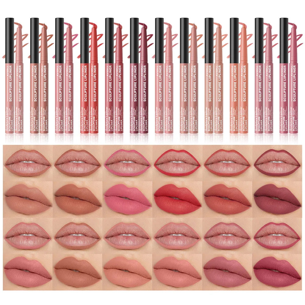 12 Colors Waterproof Lipliner Pencil Soft Mist Smooth Matte Lipliner Lipstick Pen Sexy Red Lip Contouring Lips Makeup Cosmetics