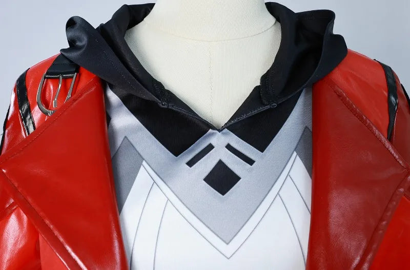 Vi Acrane Cosplay Costume Game Arcane Vi Red Wig Leather Jacket Halloween Carnival Outfits Vi Shoes Boots