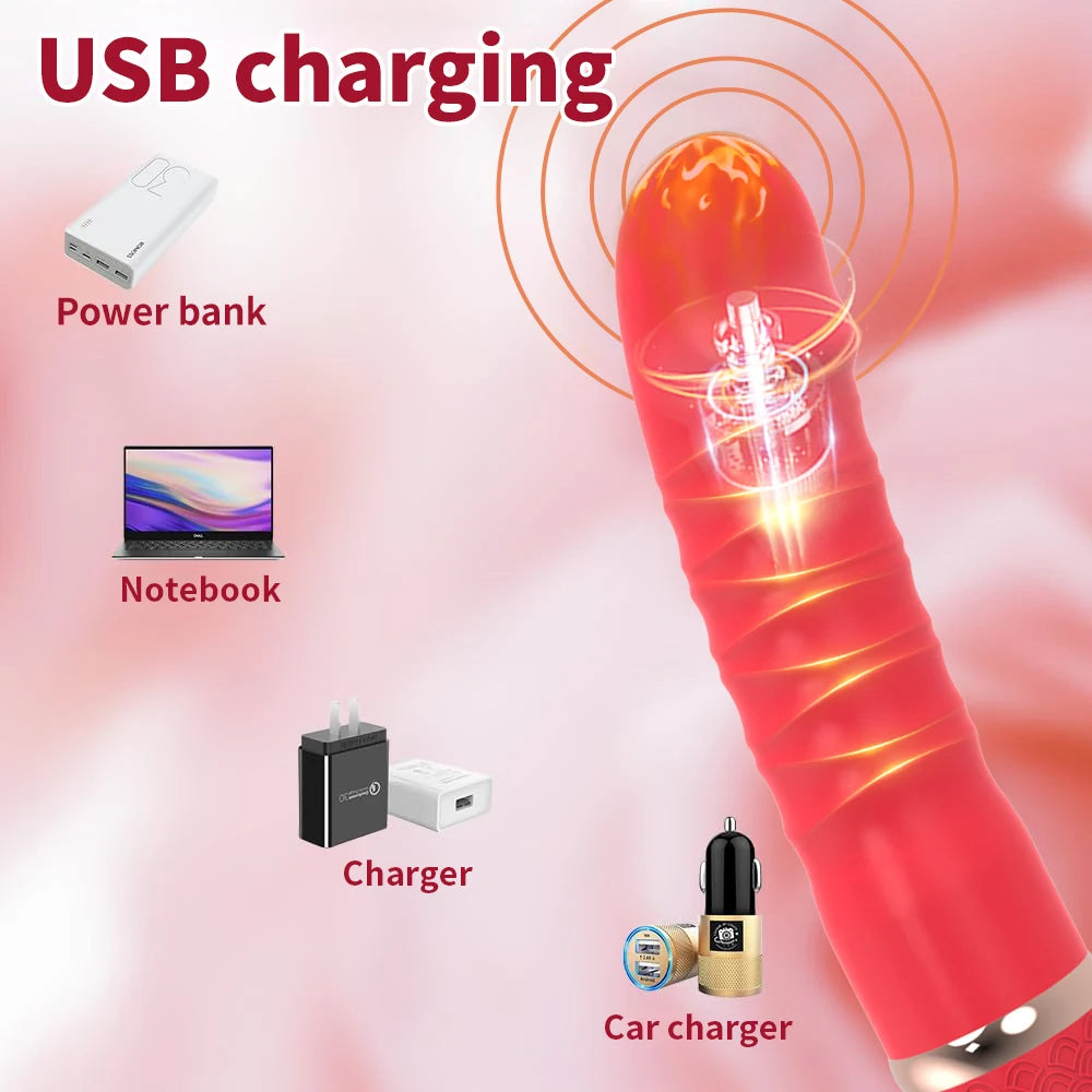 Telescopic Dildo Vibrator Automatic Up Down Massager G-spot Thrusting Retractable Pussy Vibrate Large Size Sex Toys for Women