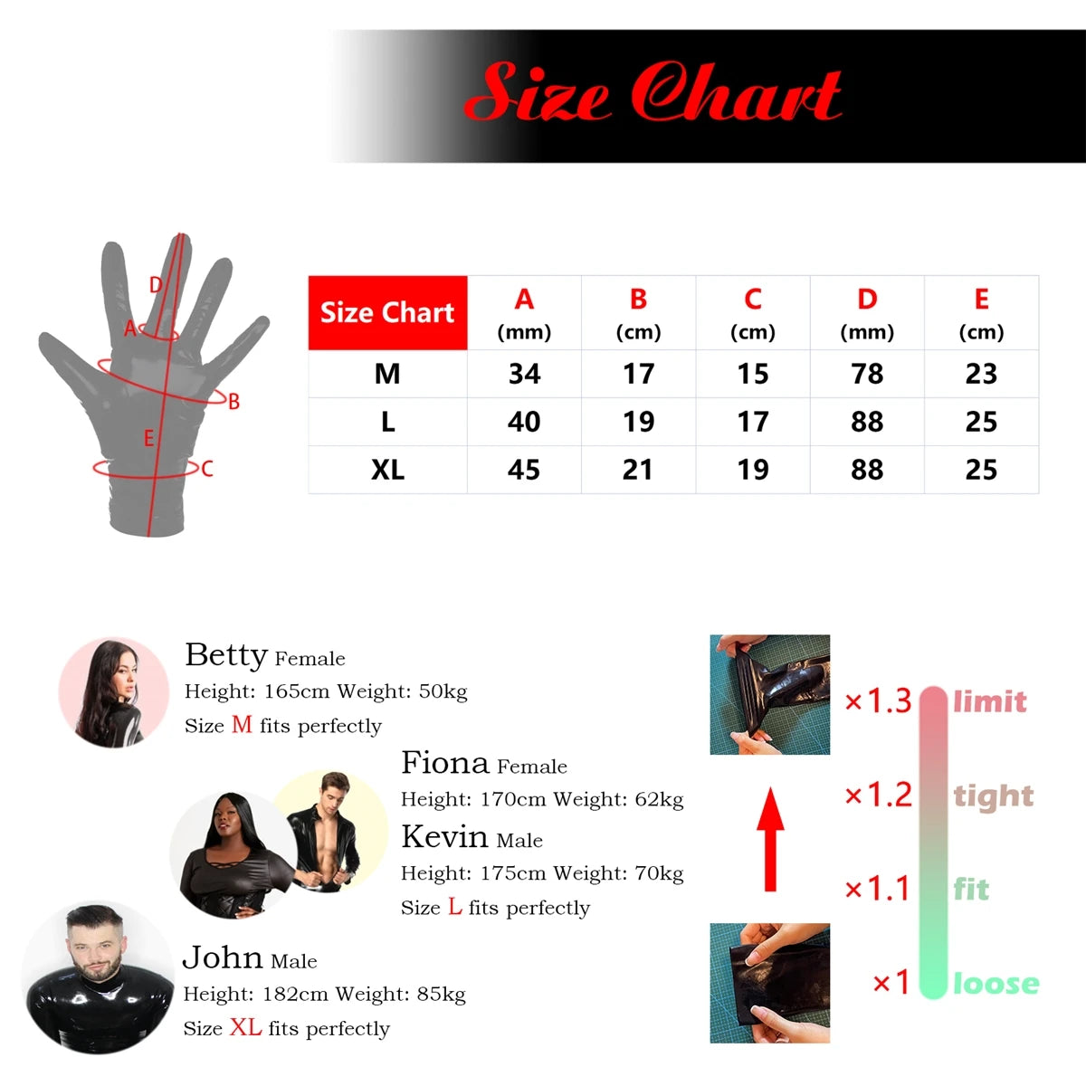 Ftshist PU Leather Gloves Wrist Length Full Finger Wetlook Matte Black Elastic Glove For Women Latex Fetish Costumes Accessories