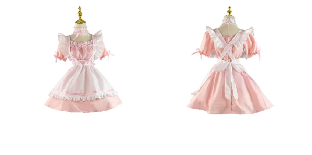 Black Pink Lolita Maid Costumes Cute Girls Women Lovely Maid Cosplay Costume Animation Show Japanese Outfit Dress Clothes S-5XL