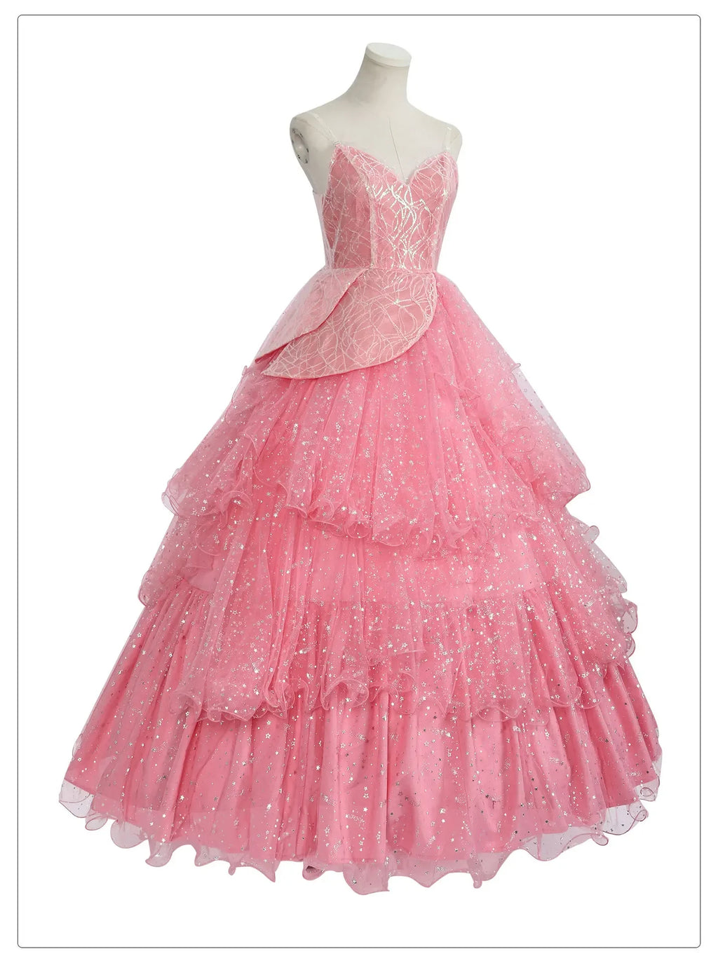 IN STOCK Glinda Wicked Cosplay Costume Disguise for Adult Women Pink Dress Roleplay  Fantasy Outfit Halloween Carnival Suit