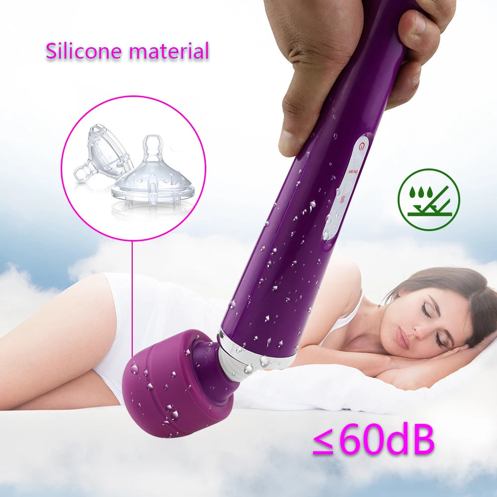 Super strong vibration massager with multiple frequencies to stimulate orgasm. Adult sex toy suitable for female masturbation.