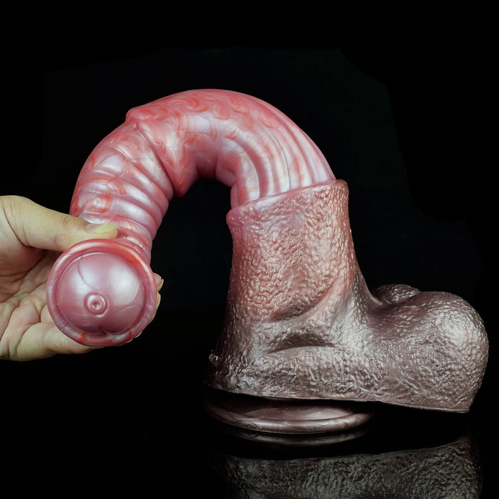 Realistic Horse Dildo with Suction Cup for Women, Lifelike Veins & Testicles Silicone Design, Giant 13.77Inch Masturbation Toy