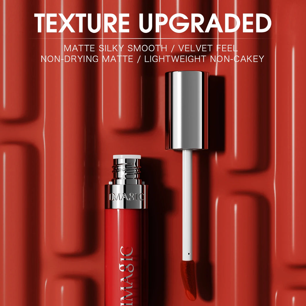 IMAGIC Natural Matte Lipgloss Stainless Steel Cup Waterproof Long-Lasting Lip Makeup Beauty 8ml NO.LP-221